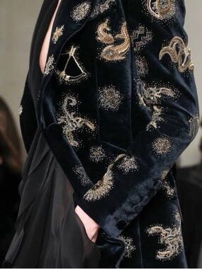 ISO Emilio Pucci velvet bead embroidered zodiac jacket